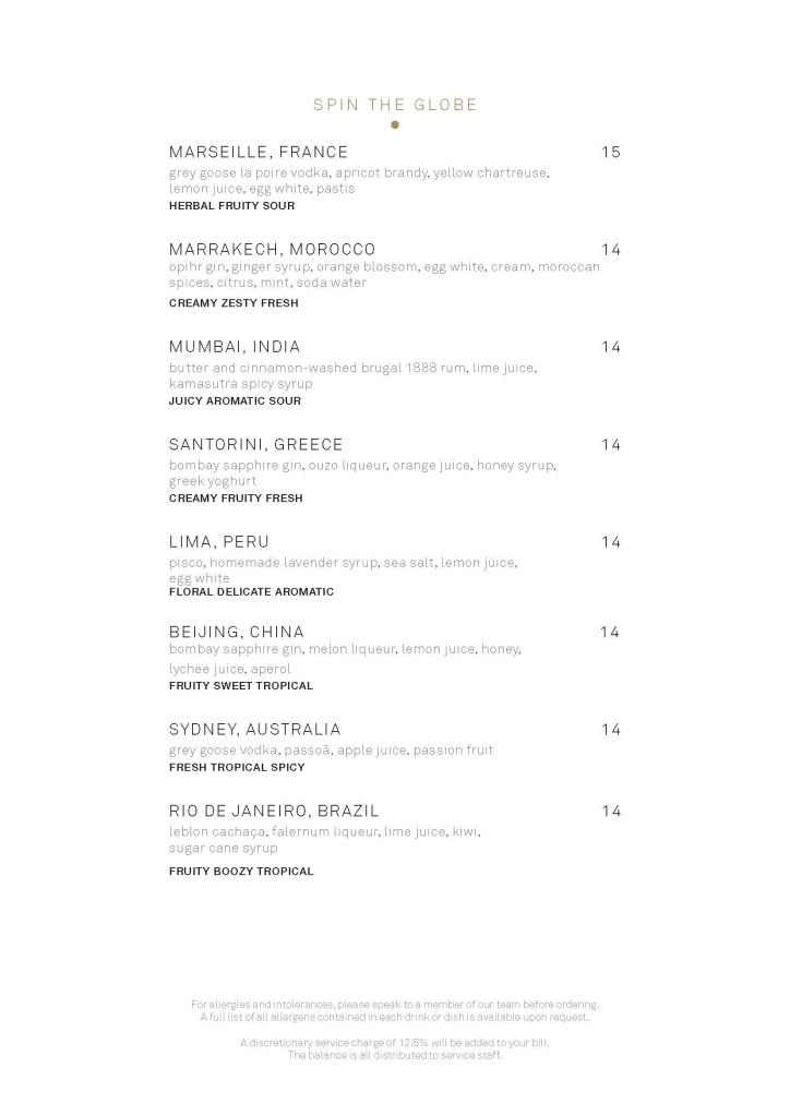 Blind Spot Drinks Menu Page 2