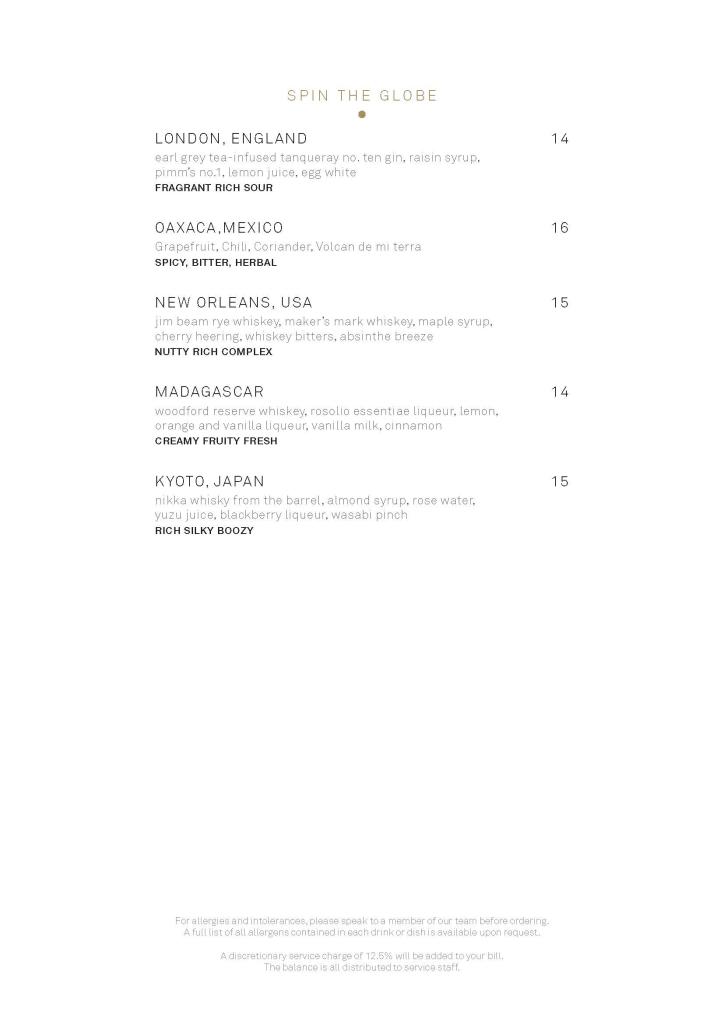 Blind Spot Drinks Menu Page 4