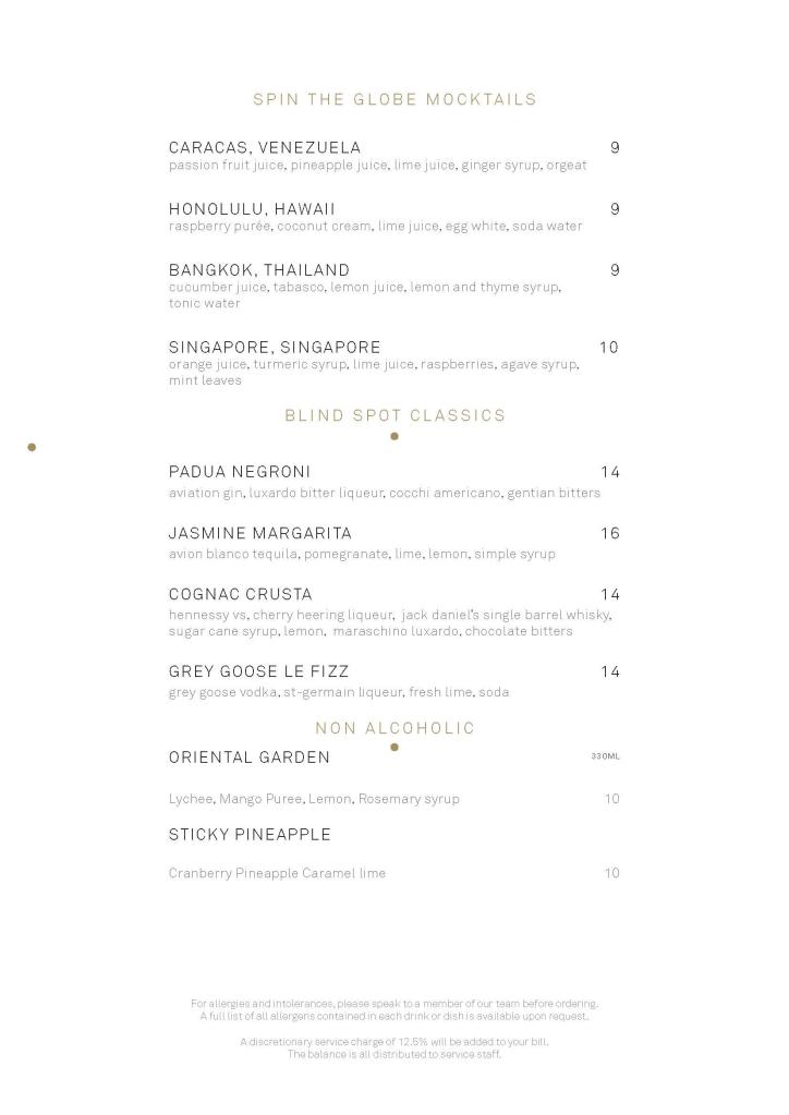 Blind Spot Drinks Menu Page 5