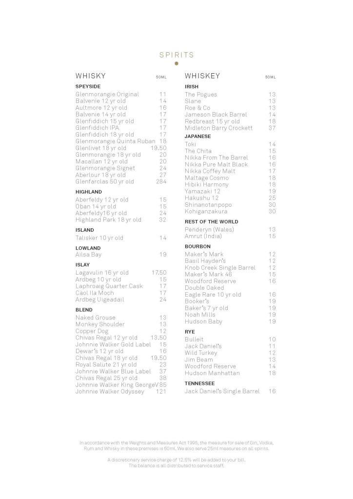 Blind Spot Drinks Menu Page 8