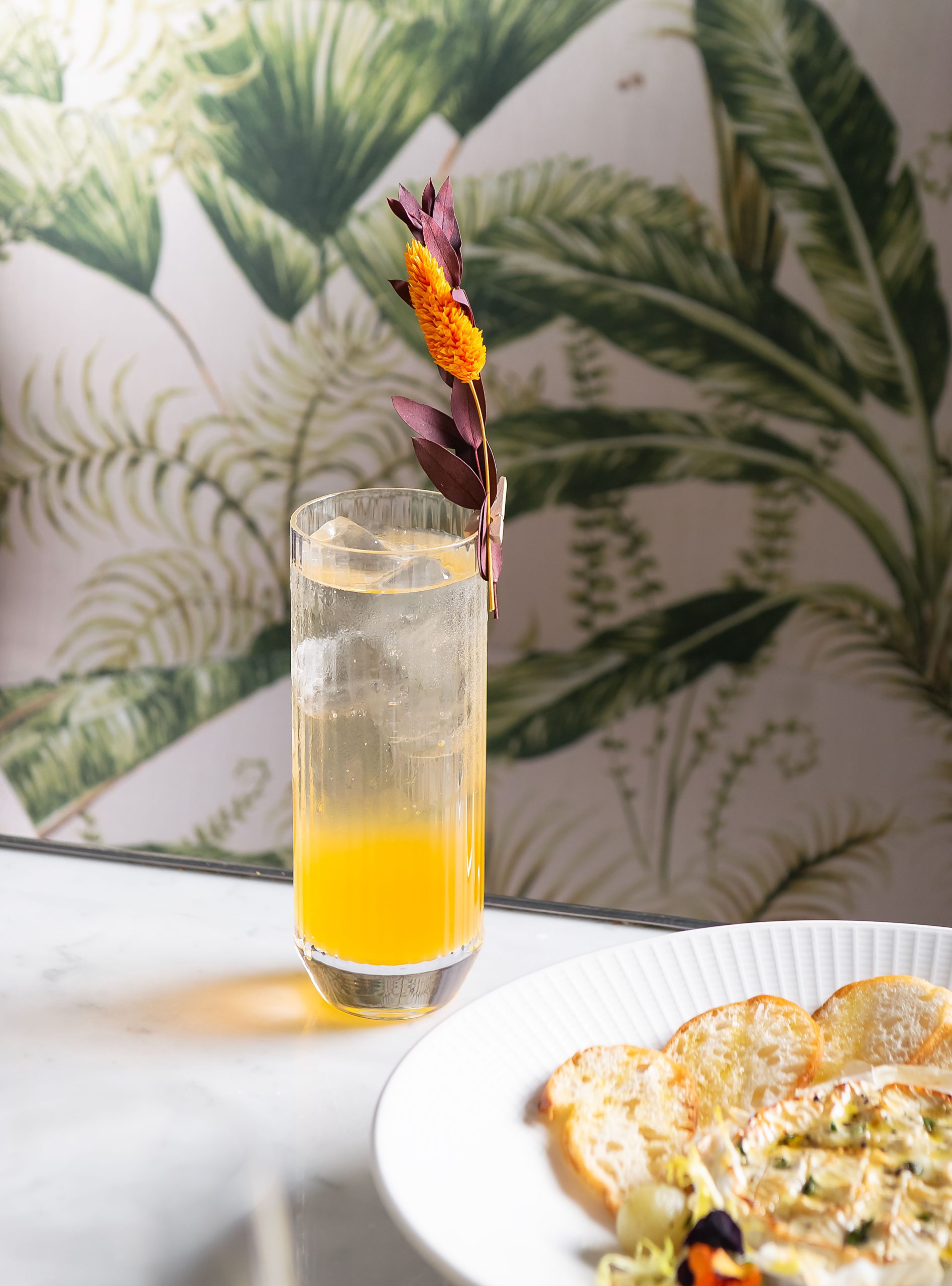 Summer Menu French Inspired at the Restaurant. Cocktail.
