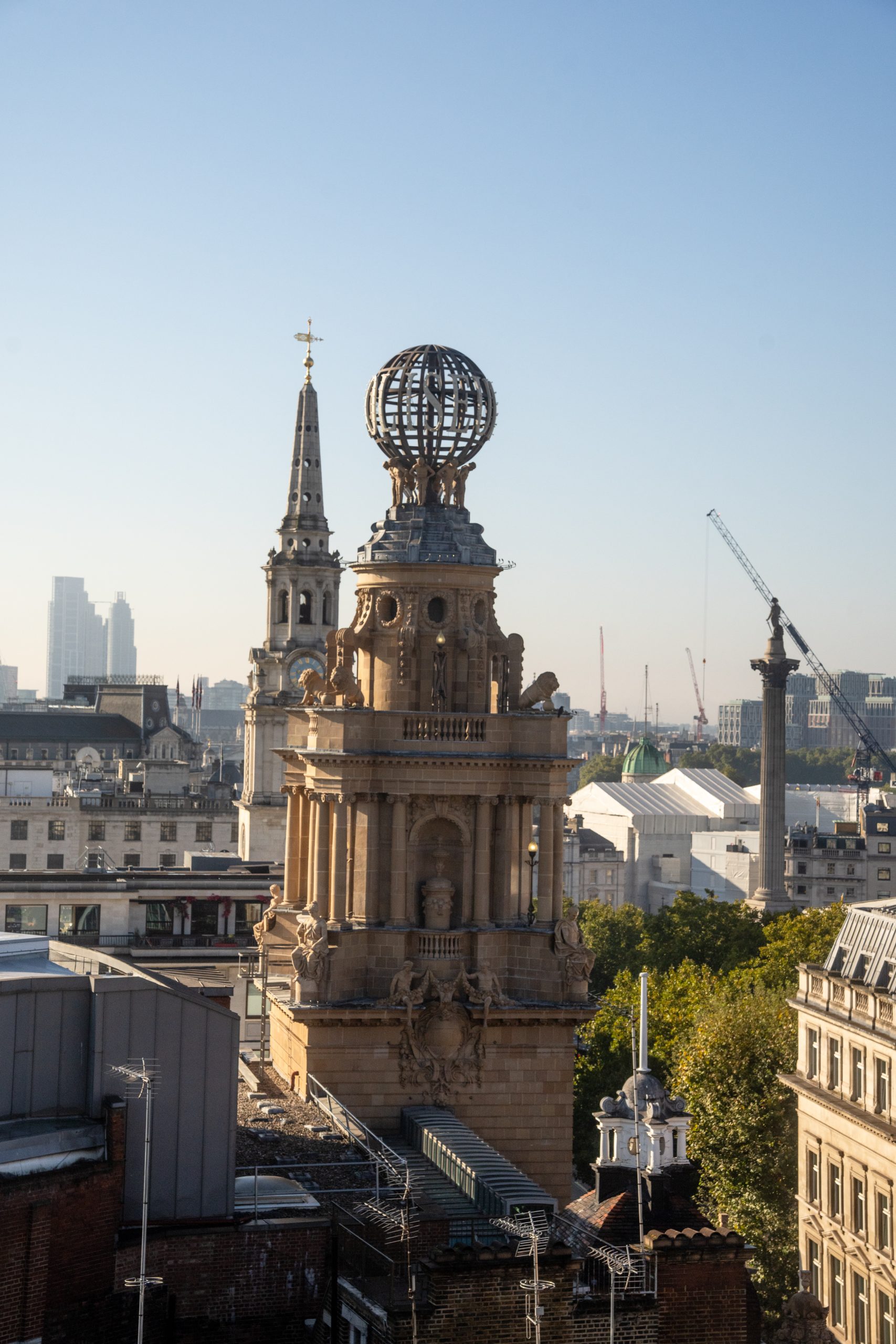 Colosseum in Covent Garden. View from the penthouse at St Martins Lane.